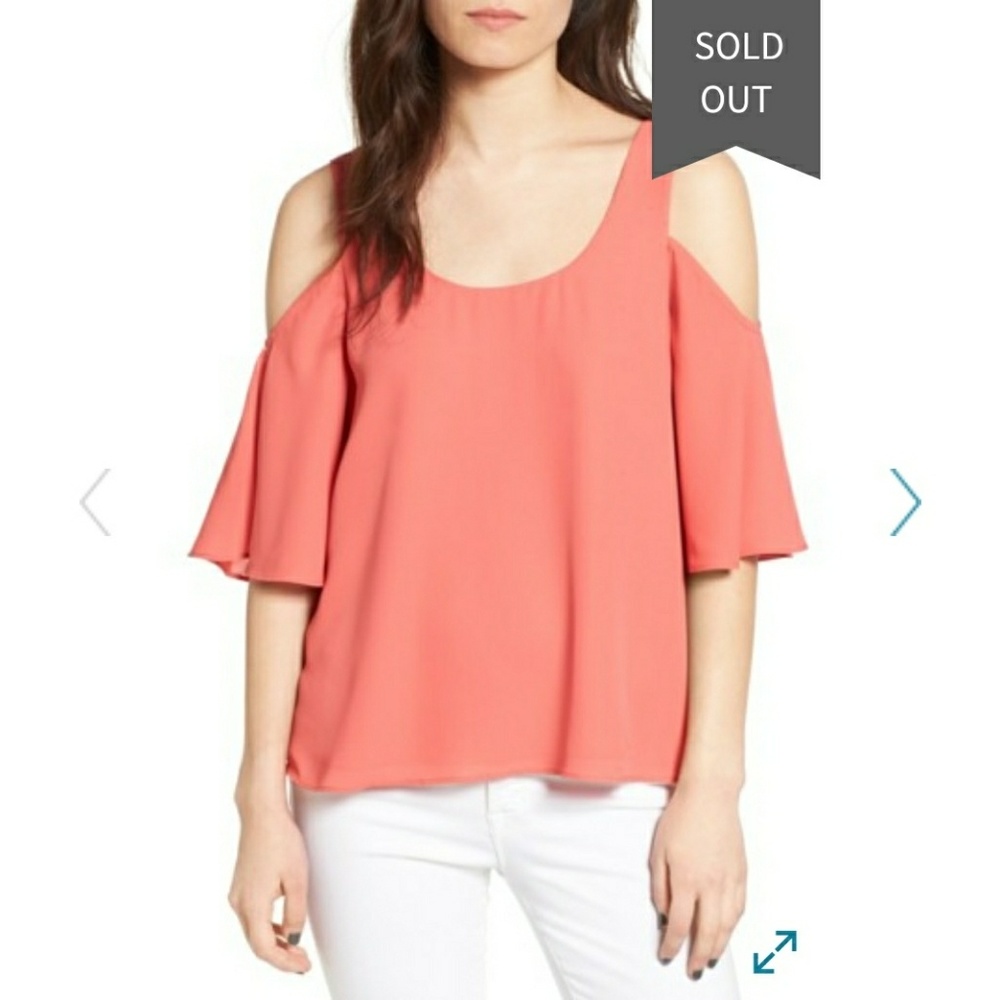 Chelsea28 chiffon cold shoulder top